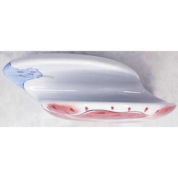 ? Helina Tilk Handpainted Ceramic Napkin Card Holder Dog and Cat~ Signed in VGUC - Picture 5 of 9